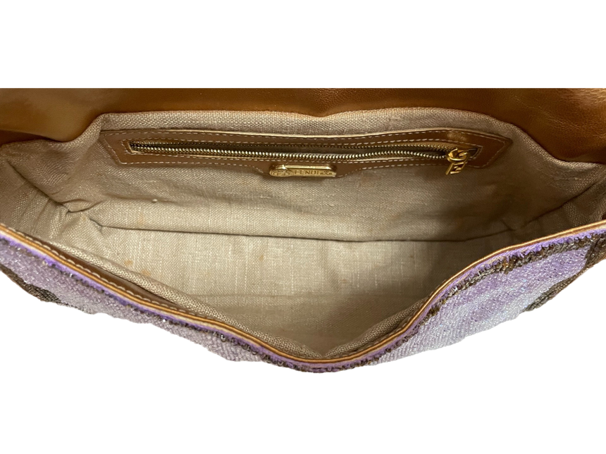 Sold FENDI Baguette Glitter beads Lilac