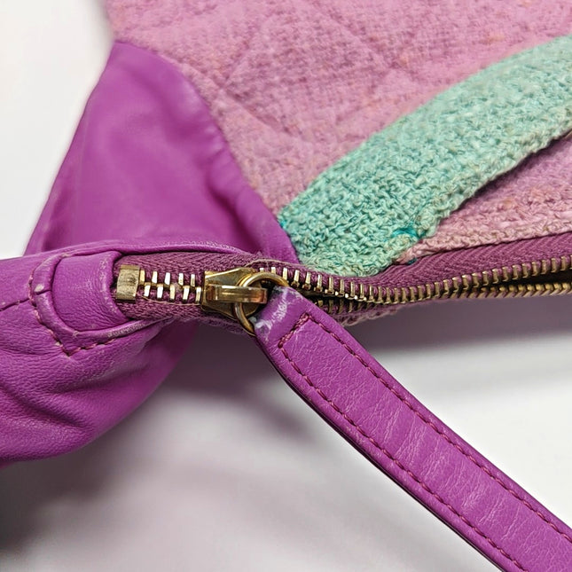 Chanel Large Girl Jacket Bag Lilac Tweed Shoulder Bag 2015
