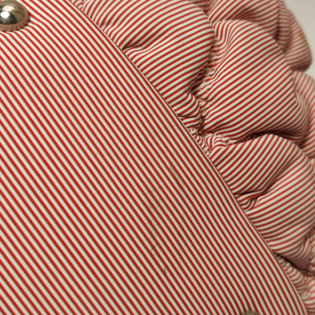 Chanel Bubble Chain Striped Quilted Flap Bag Red/White Tote