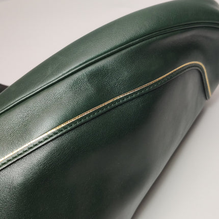 Gucci Jackie Soft Medium Green Leather Shoulder Bag With Strap
