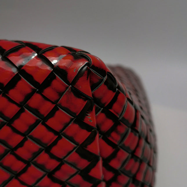 Bottega Veneta Cabat Large Intreccio Burgundy Patent Leather 40cm