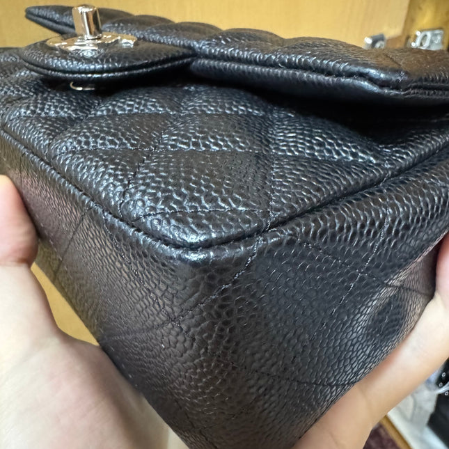Chanel Classic Flap Mini Black Caviar Silver Hardware 2017-18