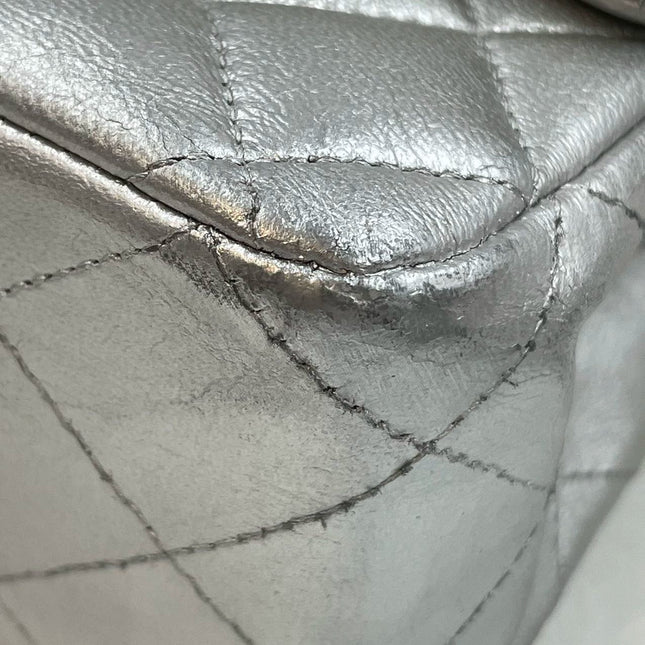 Sold Chanel Classic Flap 2010 Silver Lambskin Leather