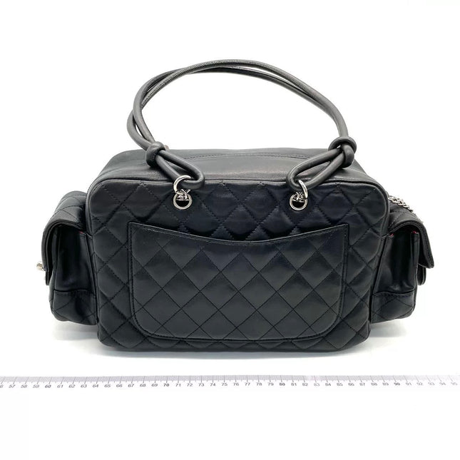 Chanel Cambon Multi-pocket Ligne Reporter Bag Medium Black Calfskin Leather