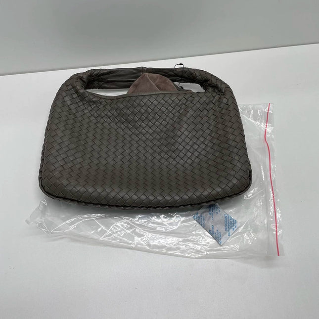 Bottega Veneta Hobo Bag Lambskin leather Grey Medium 40cm
