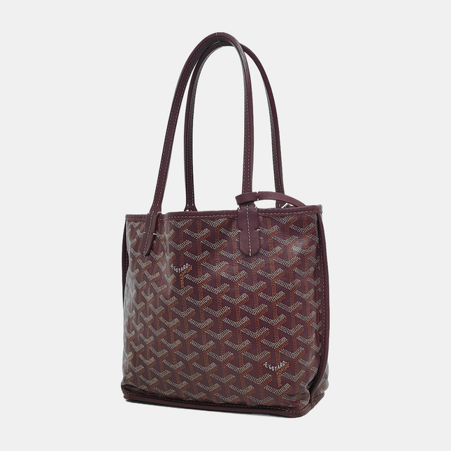 Goyard Anjou Mini Tote Wine Burgundy Reversible Leather