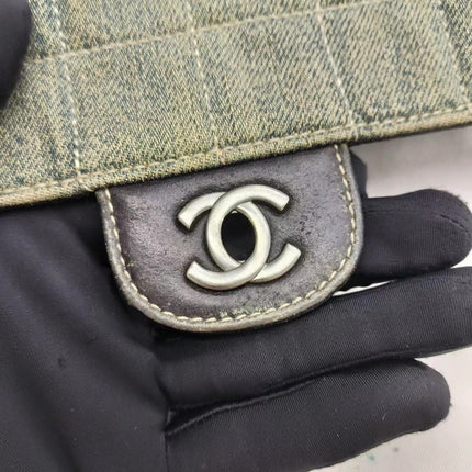 Sold Vintage Chanel East West Denim Shoulder Bag
