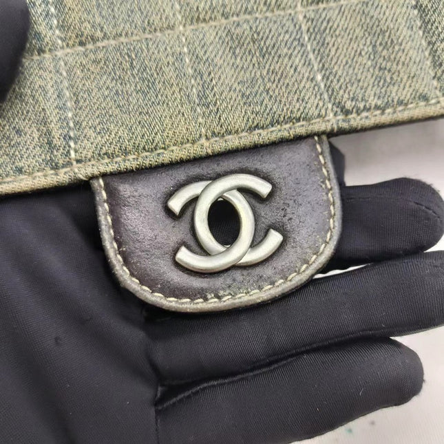Sold Vintage Chanel East West Denim Shoulder Bag