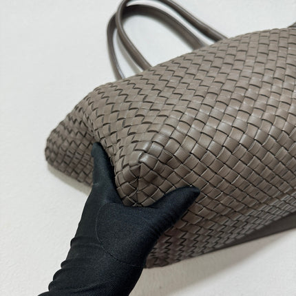 Sold Bottega Veneta Cabat Large Intreccio Leather Tote Bag Grey 40-43cm