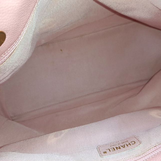 Chanel Cerf Executive Pink Caviar Leather Handbag Gold Hardware With Strap