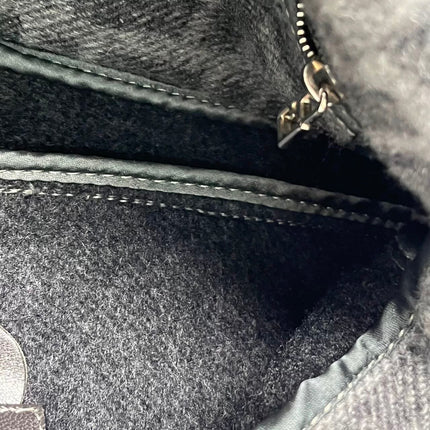 Fendi Baguette Bag Grey Wool Zucca Print Shoulder Bag