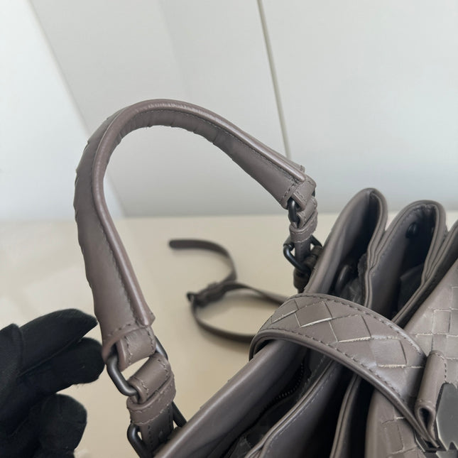 Bottega Veneta Roma Handbag Bag Intrecciato Nappa Leather Grey Mini 25cm