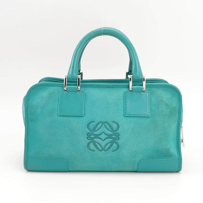 Sold Loewe Amazona 29 in Soft Teal Blue Suede Leather and Silver-tone Hardware