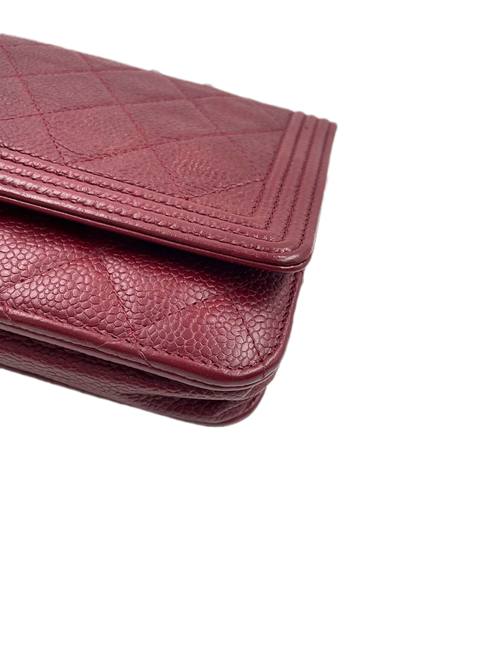 Sold Chanel Wallet on Chain Boy Half Flap Red Caviar Leather