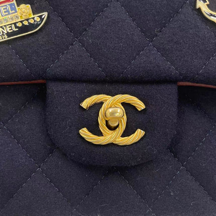 Chanel Medium Classic Double Flap Bag Métiers d'Art Paris-Hamburg 2018 Wool Nautical Charms