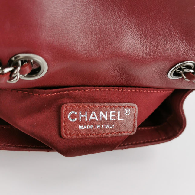 Chanel Seasonal Flap Mini Burgundy Lambskin Leather With Beads