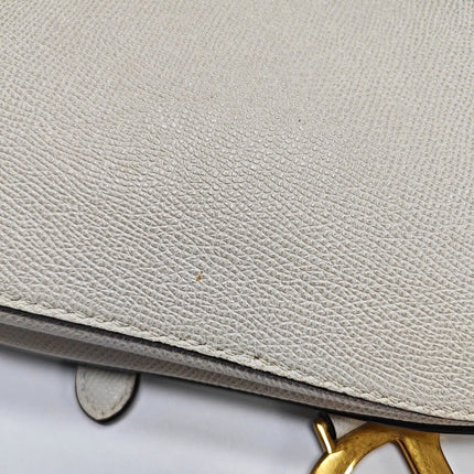 Dior Saddle Medium 2021 White Grained Leather Handbag