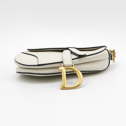 Dior Saddle bag white grain leather mini size