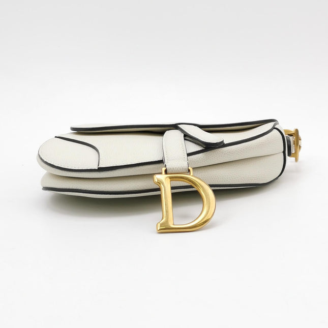 Dior Saddle bag white grain leather mini size