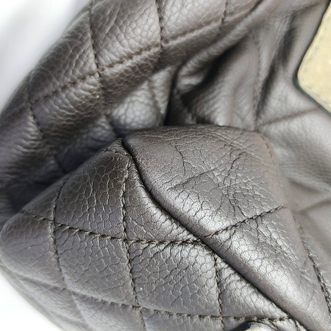 Chanel Coco Casual Flap Bag Quilted Caviar Large Brown Leather