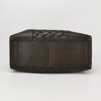 Loewe Amazona 44 in Brown Intrecciato Woven Calfskin Leather Travel Bag