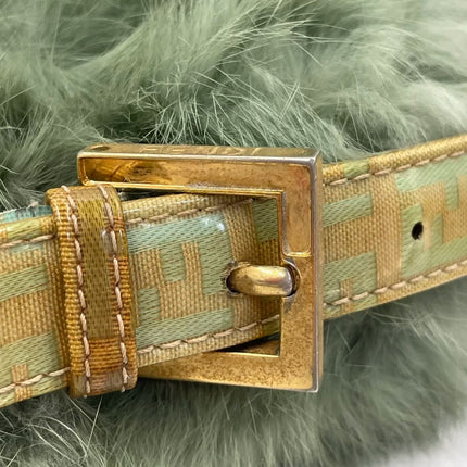 Fendi Mini Mamma Baguette Green Faux Fur
