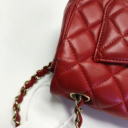 Chanel Classic Flap Mini 2020 Red Lambskin Leather Gold Hardware