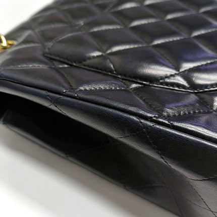 Chanel Classic Flap Maxi Black Lambskin Leather Single Flap with Gold Hardware 2009-2010