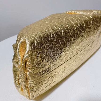 Sold Bottega Veneta Pouch Gold Leather