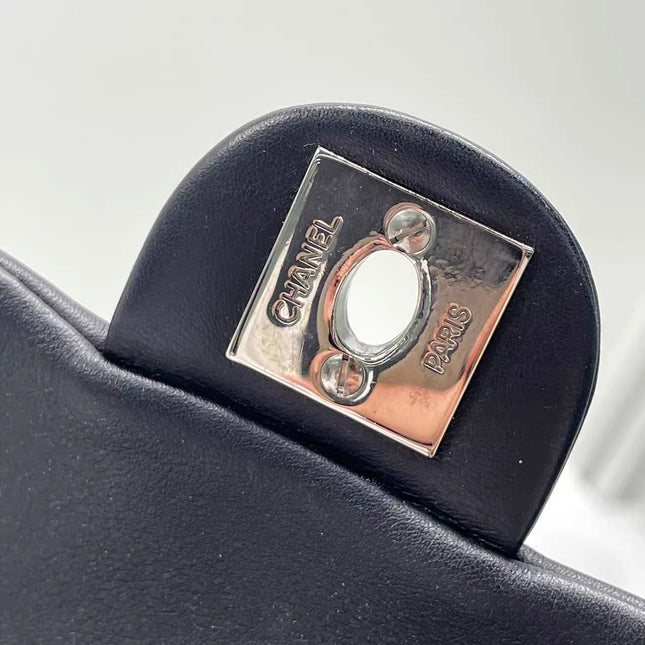 Chanel Cambon Multi-pocket Ligne Reporter Bag Medium Black CC on Black Calfskin Leather