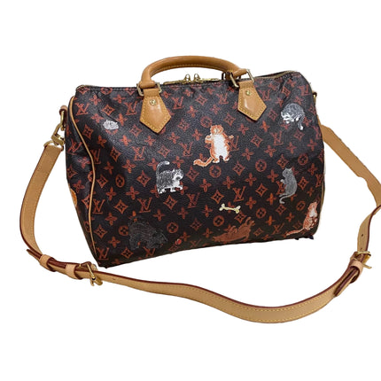 Louis Vuitton Speedy 30 Bandouliere Limited Edition Grace Coddington Catogram Brown