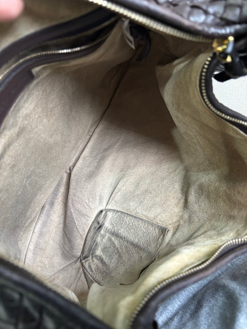 Bottega Veneta Veneta Hobo Dark Chocolate Brown Intreciatto Leather Bag Large 47cm