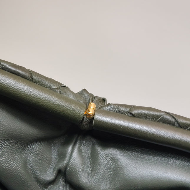 Bottega Veneta Pouch Large Intrecciato Dark Olive Green Calfskin Leather