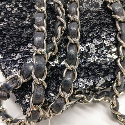 Chanel Mini Flap Bag Mini Black Glitter Sequins