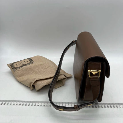 Gucci 1955 Horsebit Shoulder Bag Caramel Brown Small Leather