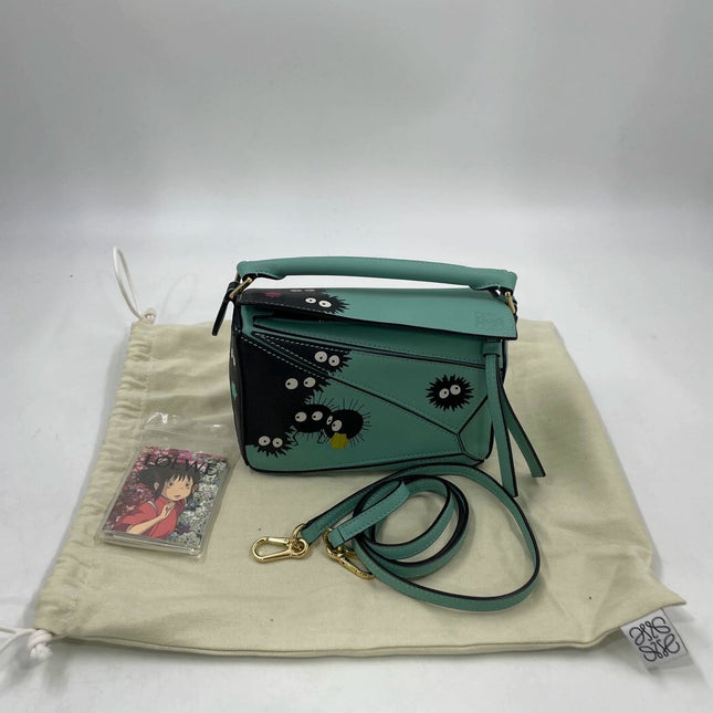 Loewe x Studio Ghibli Collection Susuwatari Mini Puzzle Green Crossbody Bag