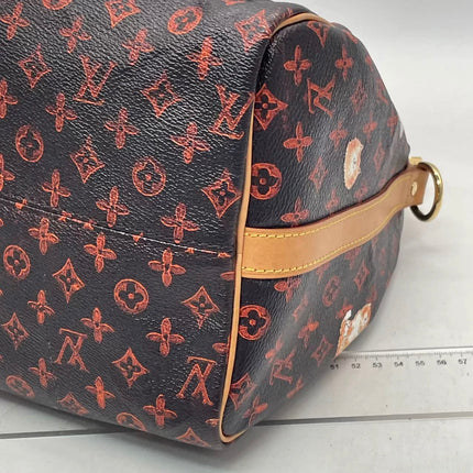 Louis Vuitton Speedy 30 Bandouliere Limited Edition Grace Coddington Catogram Brown