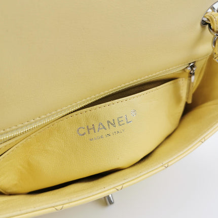 Chanel Classic Flap Rectangular Mini Yellow Patent Leather Silver HW, 2014-2015