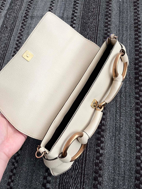 Sold Gucci Horsebit 1955 Large White Leather Shoulder Bag