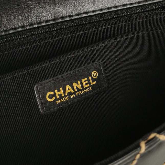 Chanel Wild Stitch Flap Black Leather with Stitching Detail 2000-2002