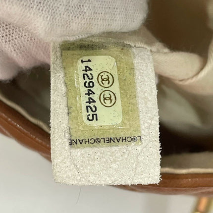 Chanel Seasonal Flap Medium Caramel Tan Brown Leather Valentine Marine Charms