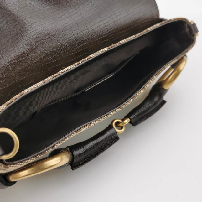Sold Gucci Horsebit 1955 Chain Clutch Small Cloth Beige Monogram Brown Leather Shoulder bag