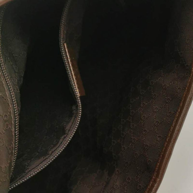 Sold Gucci Jackie Vintage Small Brown Leather and Fabric Silver Hardware