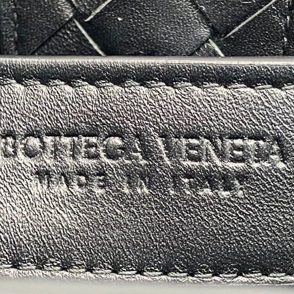 Bottega Veneta Andiamo Medium Black Intrecciato Leather Handbag