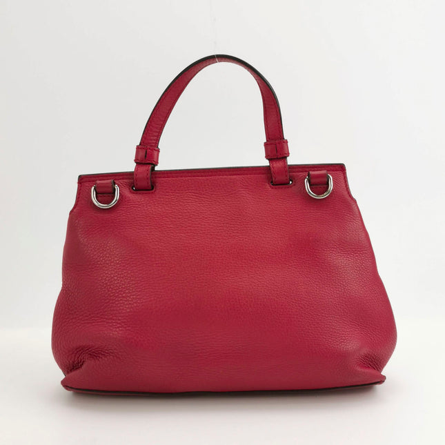 Sold Gucci Pink Leather Small Bamboo Daily Top Handle Bag