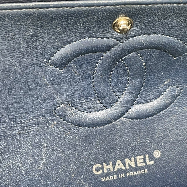 Chanel Classic Flap Medium Dark Green Patent Leather Silver Hardware, 2014-2015