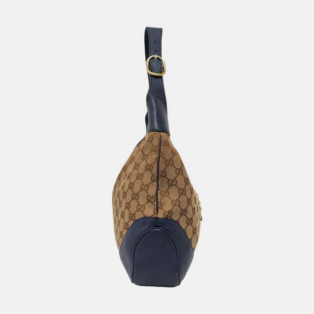 Gucci Jackie 1961 Soft Medium Navy Leather and Monogram