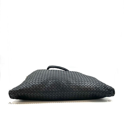 Bottega Veneta Maxi Convertible Tote Bag Hobo Black Leather Two-way Carry 50cm