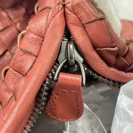 Bottega Veneta Veneta Hobo Medium Brick Red Intrecciato Leather Bag 47cm