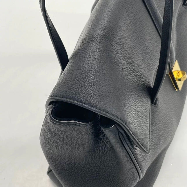Celine Soft 16 Bag Medium Black Grained Calfskin Leather